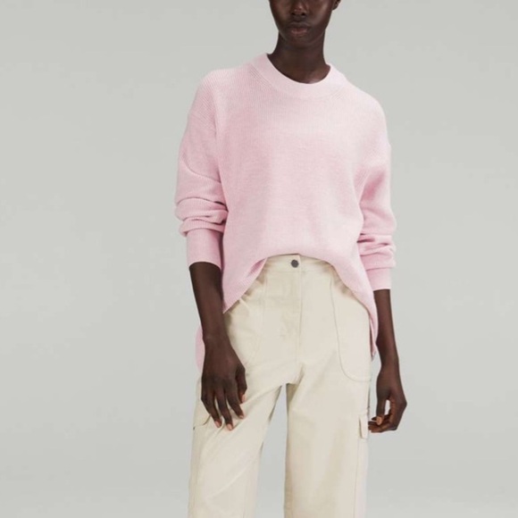 Lululemon. Pink Merino Wool Ribbed Crewneck Sweater - Picture 11 of 14